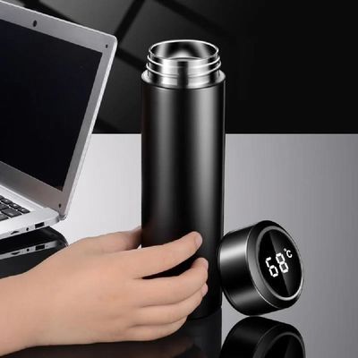 Garrafa Inox Digital 480ml Termometro Termica Display Lcd Bebida Quente Gelada Portatil Academia