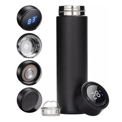 Garrafa Inox Digital 480ml Termometro Termica Display Lcd Bebida Quente Gelada Portatil Academia