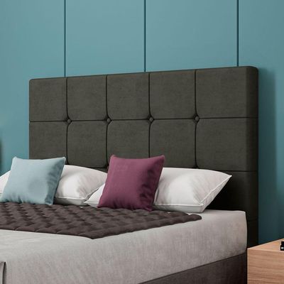 Cabeceira Estofada Casal 140 Cm Safira Veludo Marrom
