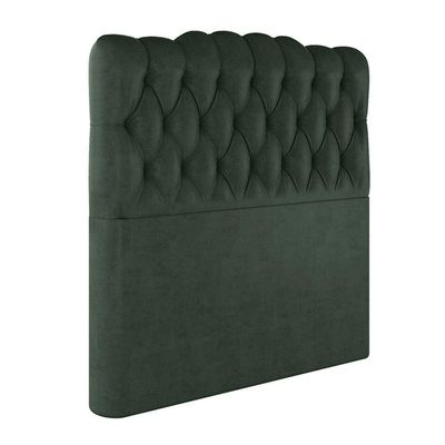 Cabeceira Estofada Casal 140 Cm Prisma Veludo Verde