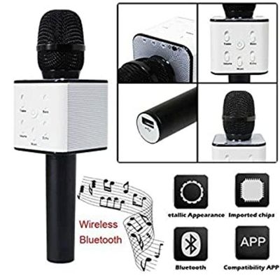 Microfone Bluetooth Karaokê The Voice Portátil Sem Fio Caixa Som Alto Falante Musical Crianças Youtuber Dourado