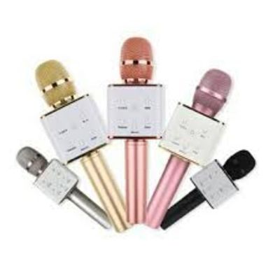 Microfone Bluetooth Karaokê The Voice Portátil Sem Fio Caixa Som Alto Falante Musical Crianças Youtuber Dourado