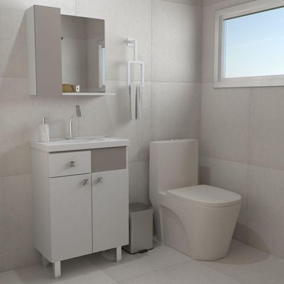 Kit Gabinete Banheiro Vittoria 60x34cm Santiago