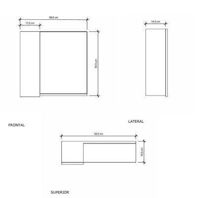 Kit Gabinete Banheiro Vittoria 60x34cm Santiago