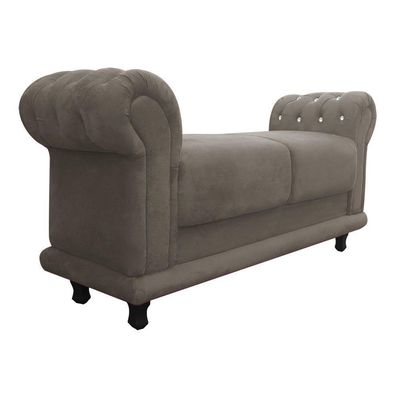 Recamier Barcelona Suede com Strass Marrom Rato