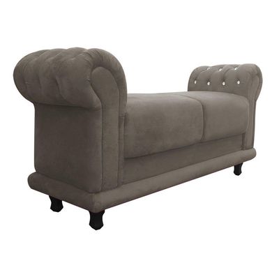 Recamier Barcelona Suede com Strass Marrom Rato