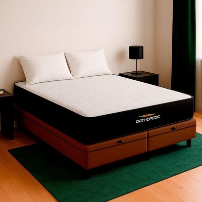 Cama Box Baú King E Colchão Orthopedic D33 V-store Marrom