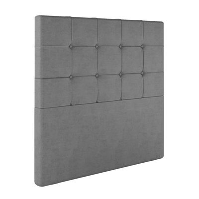 Cabeceira Estofada Solteiro 90 Cm Safira Veludo Cinza