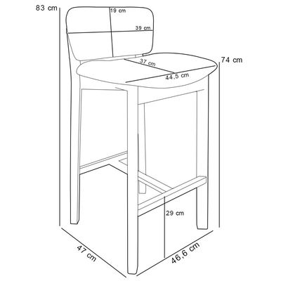 Kit 3 Banqueta Alta Para Cozinha Sala de Jantar Bar Dara L02 Linho Champagne - Lyam Decor