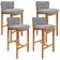 Kit 04 Banquetas Alta Para Cozinha Sala de Jantar Bar Dara L02 Bouclê Cinza - Lyam Decor