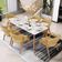 Kit 04 Cadeiras de Jantar e Estar Living Estofada Nadja L02 Couríssimo Fendi - Lyam Decor