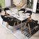 Kit 06 Cadeiras de Jantar e Estar Living Estofada Nadja L02 Suede Preto - Lyam Decor