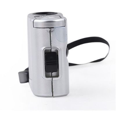 Mini Microscópio De Bolso 60x Com Led E Luz Ultravioleta Portátil E Versátil