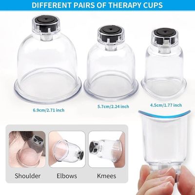 Ventosa Terapia Elétrica Kit 6 Ventosas Copos Massageador