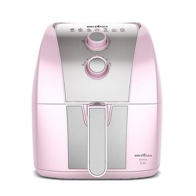 Air Fryer Rosa Britânia 5,5L Sem Óleo 1500W BAFE53 110V