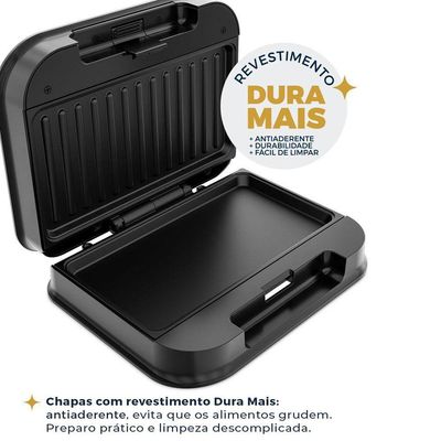 Sanduicheira E Grill Britânia Inox 2 Em 1 BGR25B 220V