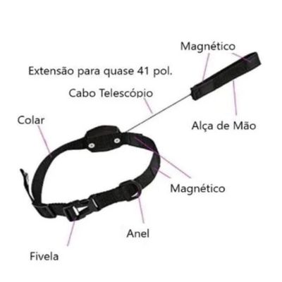 Guia Coleira Magnetica Cachorro 2 Em 1 Retratil Alca Caes Gatos Treinamento Adestramento Lucky Leash