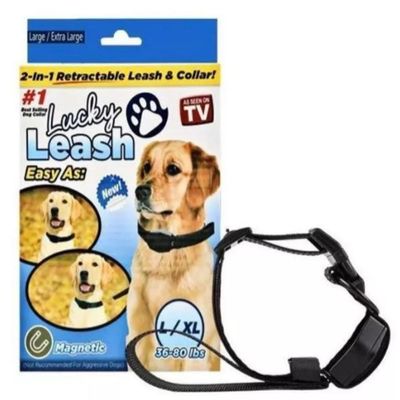 Guia Coleira Magnetica Cachorro 2 Em 1 Retratil Alca Caes Gatos Treinamento Adestramento Lucky Leash
