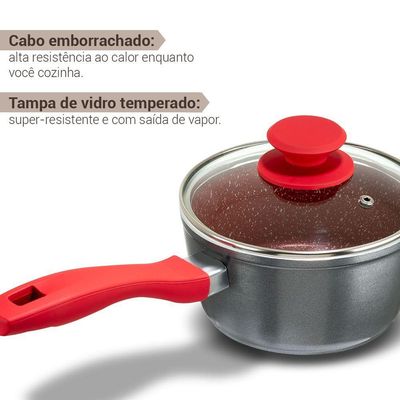 Panela Philco 1,4L com Tampa de Vidro Redstone PPH160APR