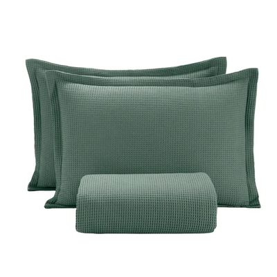 Colcha King 3 Peças Algodão Piquet Favo Verde Dohler