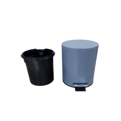 Lixeira Redonda com Pedal Multiuso Aço 3 litros - Cinza Matte