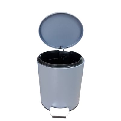 Lixeira Redonda com Pedal Multiuso Aço 3 litros - Cinza Matte