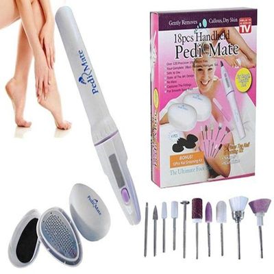 Kit Completo Para Pedicure E Manicure Removedor De Calos, Polidor, Lixador E Esfoliador - A Pilha