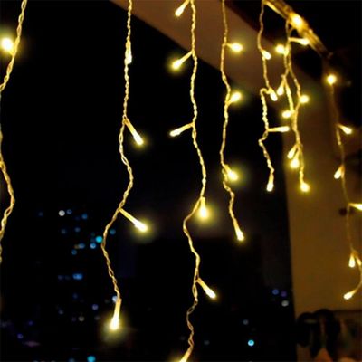 3,5 Metros Cascata Com 160 Lampadas Led Pisca Natal Branco Quente
