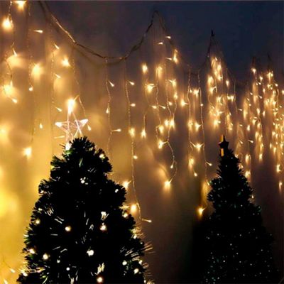 3,5 Metros Cascata Com 160 Lampadas Led Pisca Natal Branco Quente