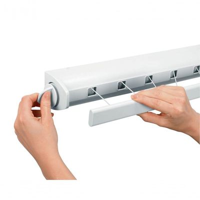 Varal Retrátil De Roupas Para Parede Em Aço Inox 22m Brabantia Branco