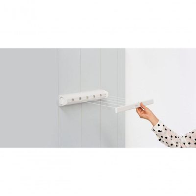 Varal Retrátil De Roupas Para Parede Em Aço Inox 22m Brabantia Branco