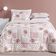Kit Edredom Dallas Queen Dupla Face Microfibra 3 Peças - Rosa Matura Patchwork