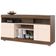 Rack Para Sala de Estar TV 47 Pol com Rodízios Raya C04 Nogueira Real Off White - Lyam Decor