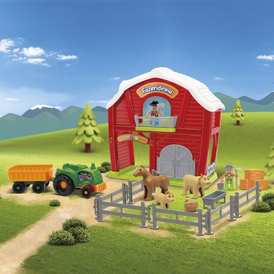 Brinquedo Fazendinha 21 Peças - Vermelha