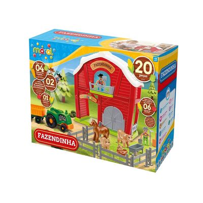 Brinquedo Fazendinha 21 Peças - Vermelha
