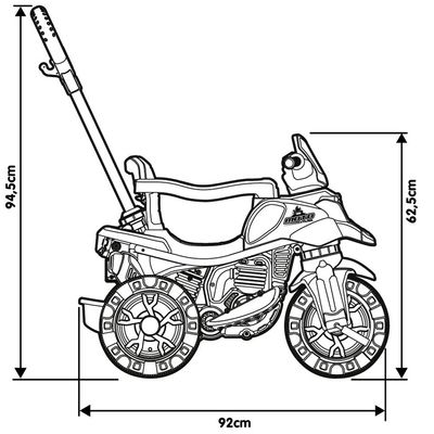 Triciclo Infantil Moto com Pedal e Haste - Azul