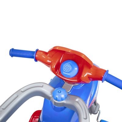Triciclo Infantil Moto com Pedal e Haste - Azul