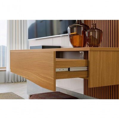 Painel P- Tvs Até 65 Europa Off White Perolizado-tauari Ripado - Lukaliam