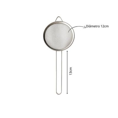 Jogos Peneiras Aço Inox 2 Peças 12cm E 16cm Para Cozinha Preparos