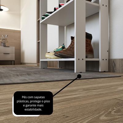 Sapateira Multiuso Para Calçados 5 Andares Organizador Mdp 15mm Branco Branco