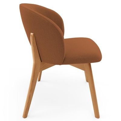 Kit 06 Cadeiras De Jantar E Estar Living Estofada Mia L02 Bouclê Terracota - Lyam Decor