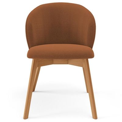 Kit 06 Cadeiras De Jantar E Estar Living Estofada Mia L02 Bouclê Terracota - Lyam Decor