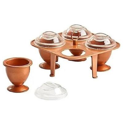 Sto50 - Forma De Ovos Copper Eggs Xl 4 Copos Metal Make Cozinha