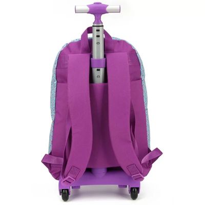 Kit Mochila Juvenil De Rodinhas Azul e Roxo Com Estojo  - Luxcel