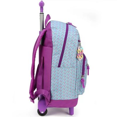 Kit Mochila Juvenil De Rodinhas Azul e Roxo Com Estojo  - Luxcel