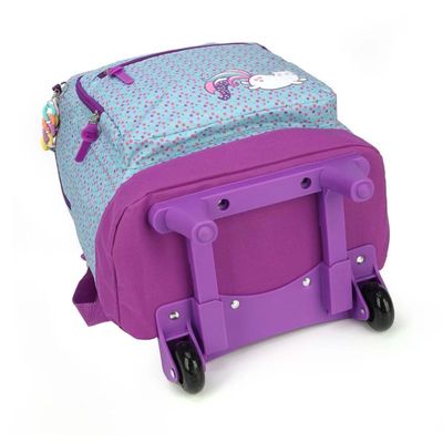 Kit Mochila Juvenil De Rodinhas Azul e Roxo Com Estojo  - Luxcel