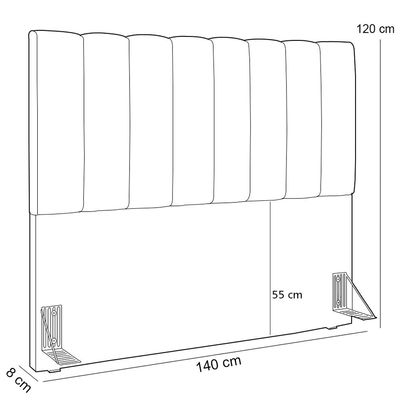 Cabeceira Cama Box Casal 140 cm Dália W01 Bouclê Cinza - Lyam Decor