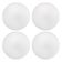 Kit 04 Assentos Redondo Banqueta Cadeira Estofados Poltronas H02 Corino Branco 35 cm - Lyam Decor