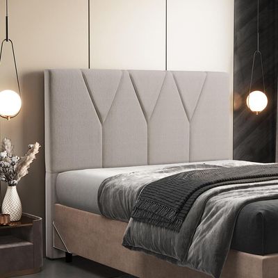 Cabeceira Cama Box Casal King 195 cm Aurora W01 Linho Bege - Lyam Decor