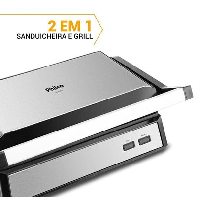 Grill Philco 2 Em 1 PGR32 Chapa Com Abertura 180° 110V